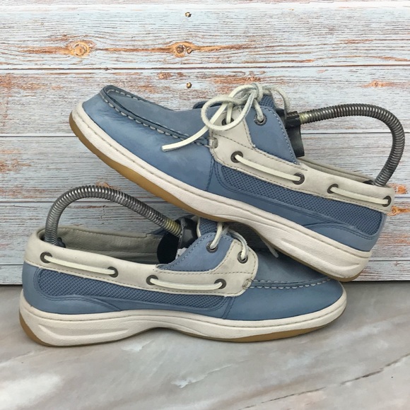 L.L. Bean Women's 2-eye Lakeside Boat Shoes in Blue/Gray size 8W - Picture 5 of 9
